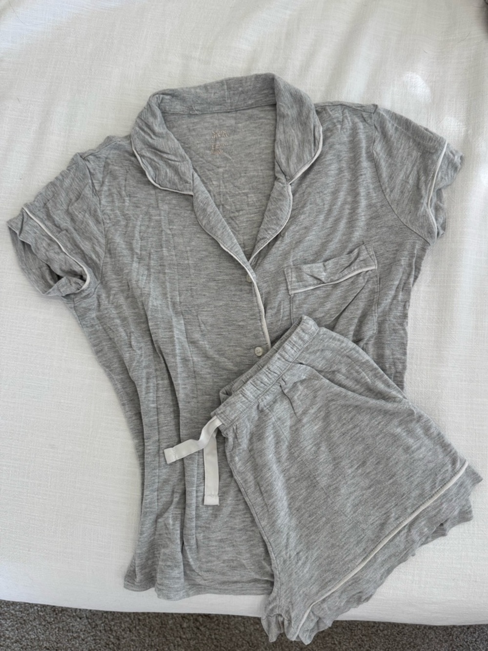 stars above Heather Gray Short Sleeve Pajama Set with Shorts